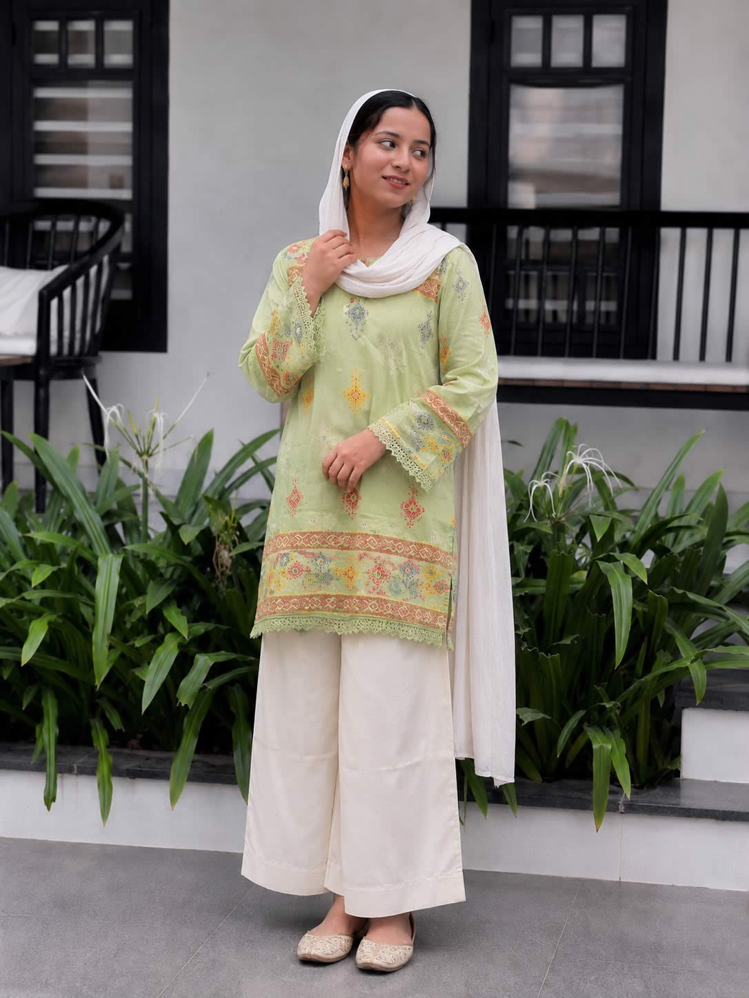 Printed Co-ord Set - Pastel green